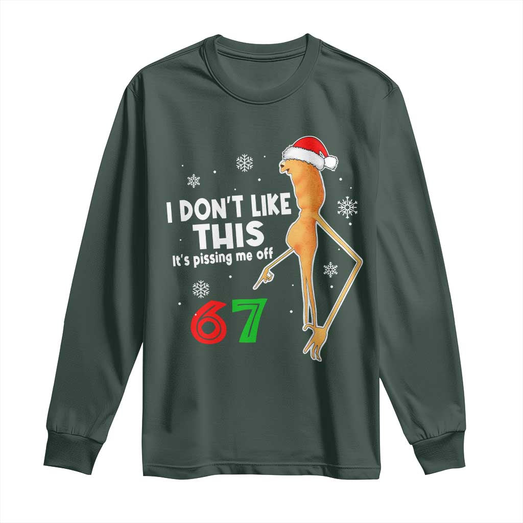 Funny Marcus The Worm 67 Meme Christmas Long Sleeve Shirt I Don't Like This It's Pissing Me Off TS11 Dark Forest Green Print Your Wear