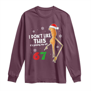 Funny Marcus The Worm 67 Meme Christmas Long Sleeve Shirt I Don't Like This It's Pissing Me Off TS11 Maroon Print Your Wear
