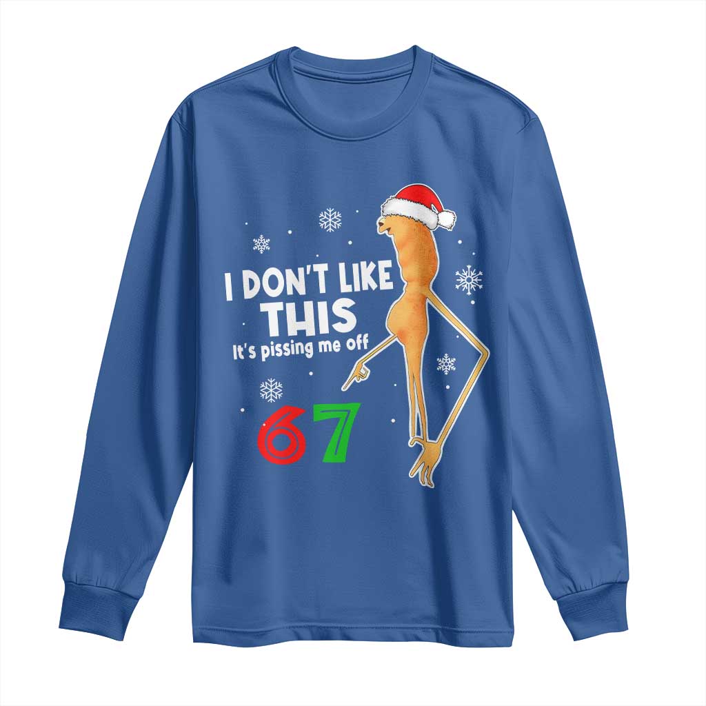 Funny Marcus The Worm 67 Meme Christmas Long Sleeve Shirt I Don't Like This It's Pissing Me Off TS11 Royal Blue Print Your Wear