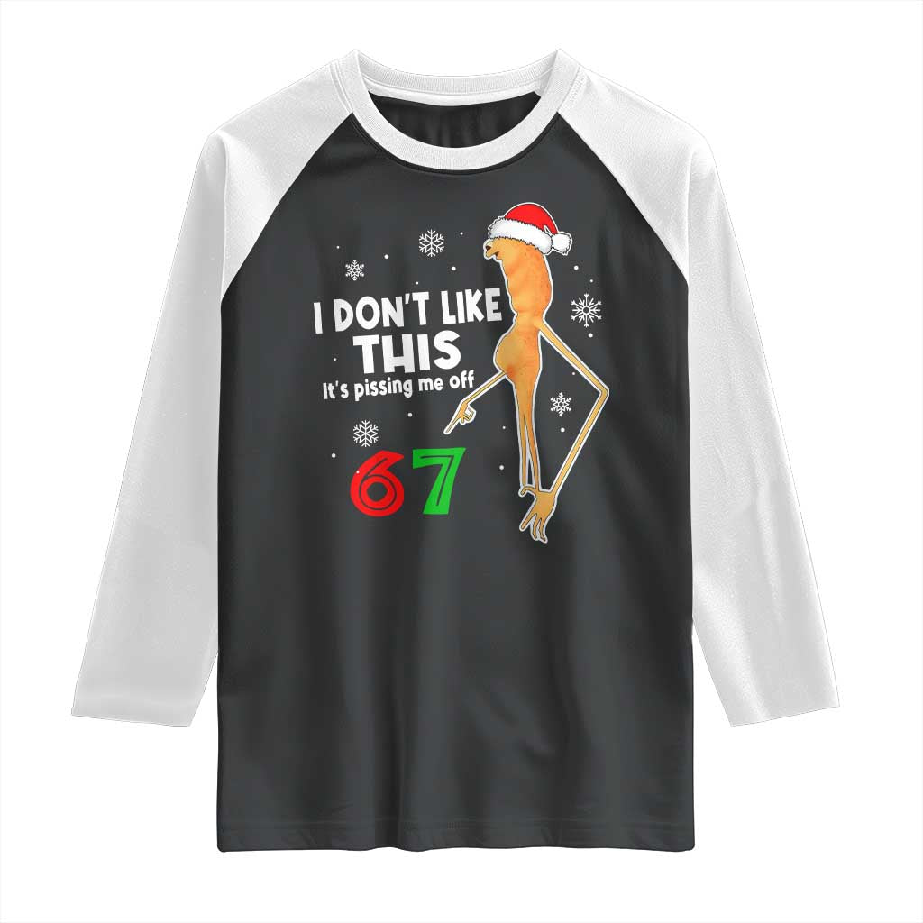 Funny Marcus The Worm 67 Meme Christmas Raglan Shirt I Don't Like This It's Pissing Me Off TS11 Black White Print Your Wear
