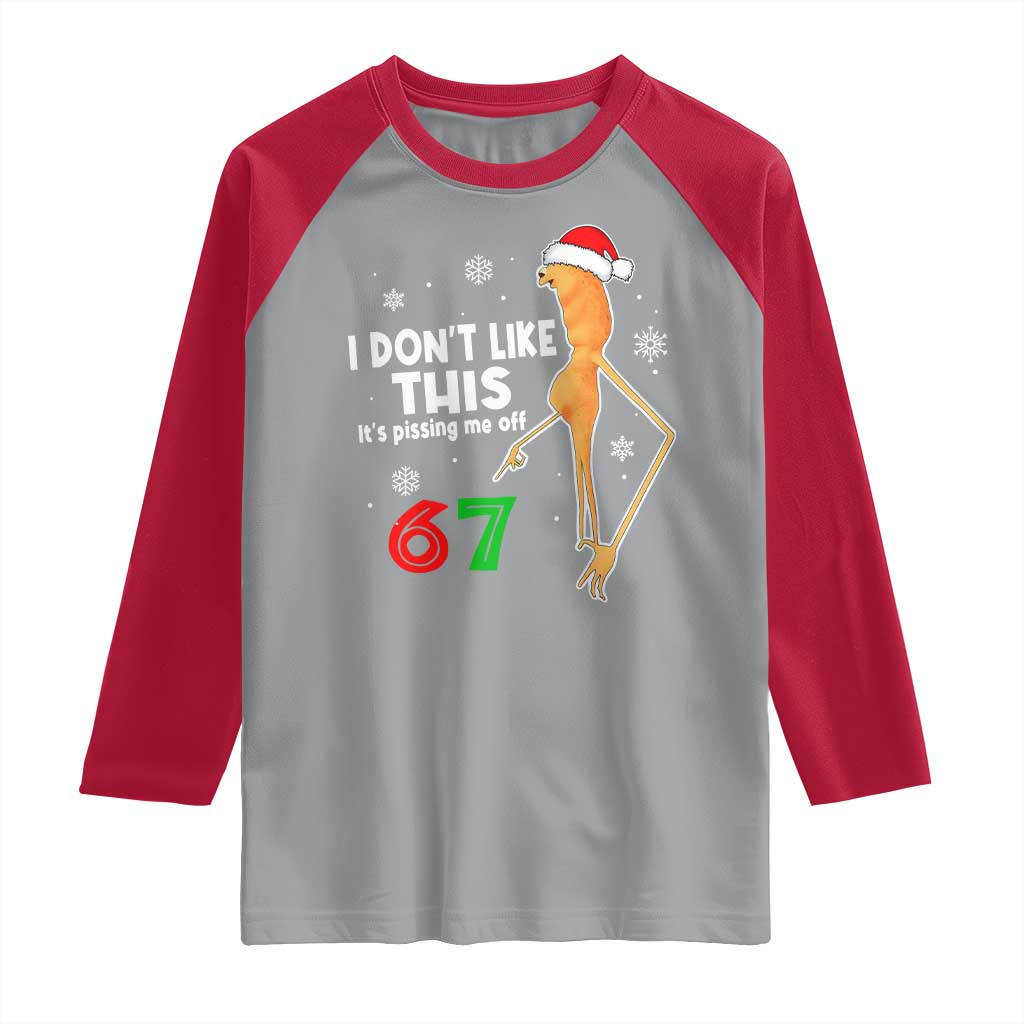 Funny Marcus The Worm 67 Meme Christmas Raglan Shirt I Don't Like This It's Pissing Me Off TS11 Sport Gray Red Print Your Wear
