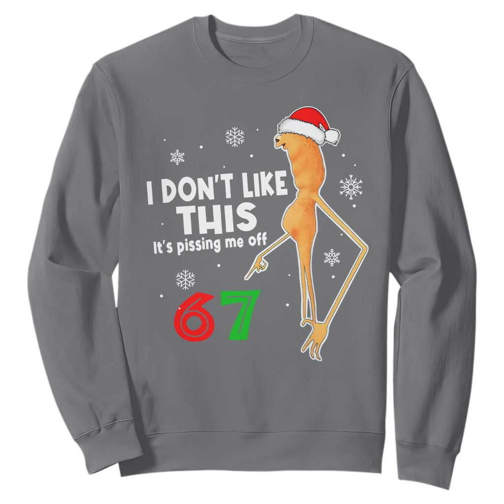 Funny Marcus The Worm 67 Meme Christmas Sweatshirt I Don't Like This It's Pissing Me Off TS11 Charcoal Print Your Wear