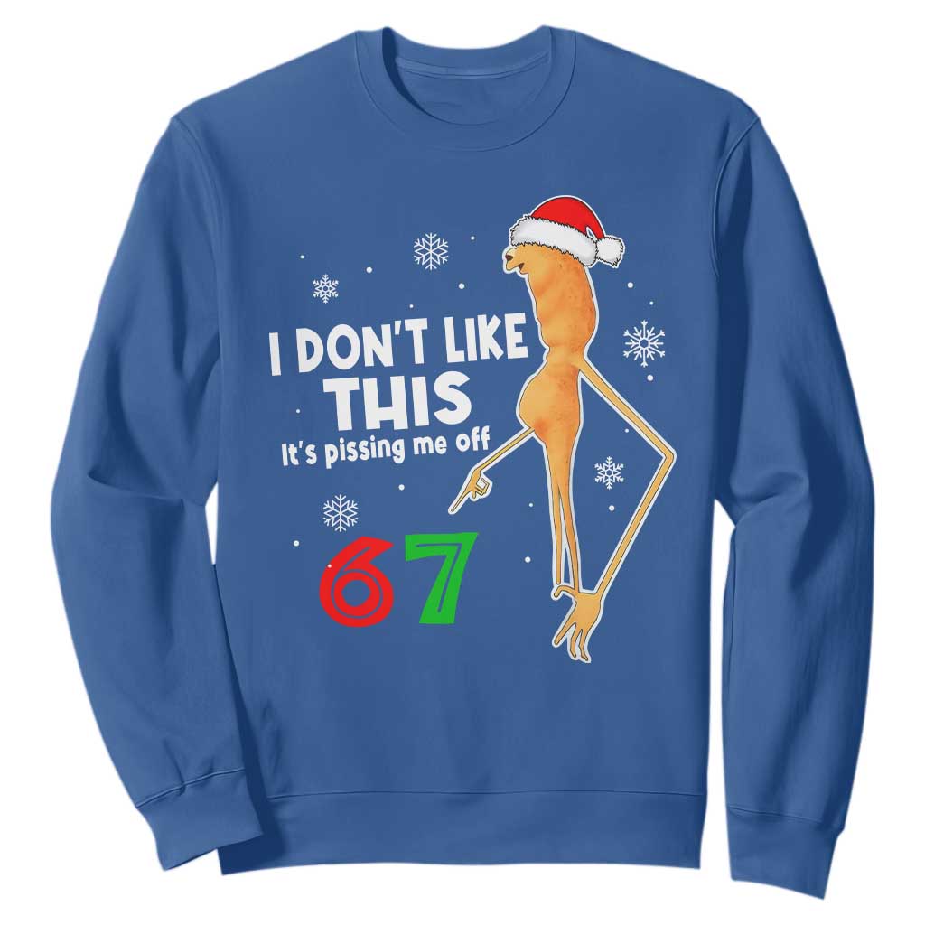 Funny Marcus The Worm 67 Meme Christmas Sweatshirt I Don't Like This It's Pissing Me Off TS11 Royal Blue Print Your Wear