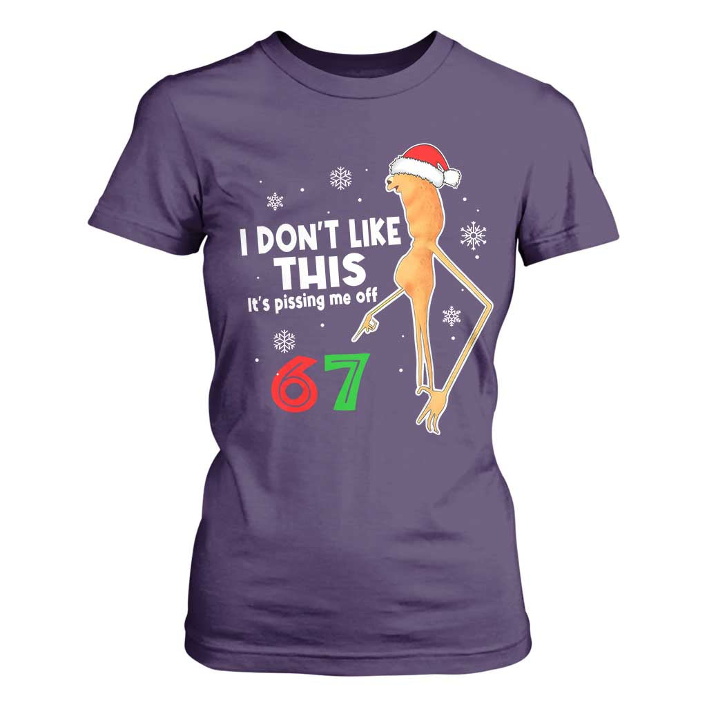 Funny Marcus The Worm 67 Meme Christmas T Shirt For Women I Don't Like This It's Pissing Me Off TS11 Purple Print Your Wear