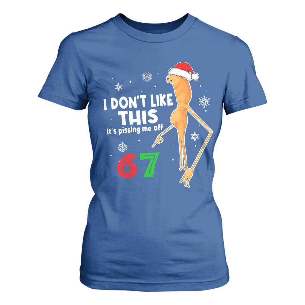 Funny Marcus The Worm 67 Meme Christmas T Shirt For Women I Don't Like This It's Pissing Me Off TS11 Royal Blue Print Your Wear