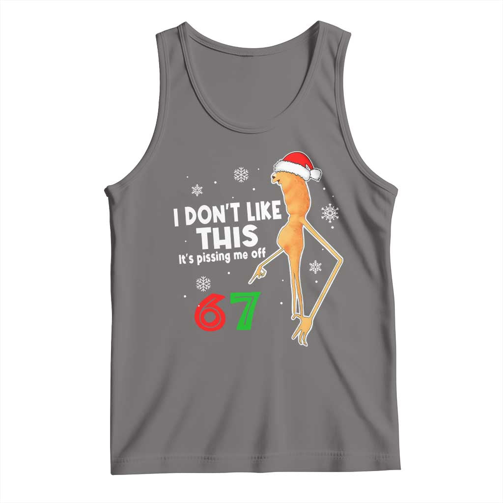 Funny Marcus The Worm 67 Meme Christmas Tank Top I Don't Like This It's Pissing Me Off TS11 Deep Heather Print Your Wear