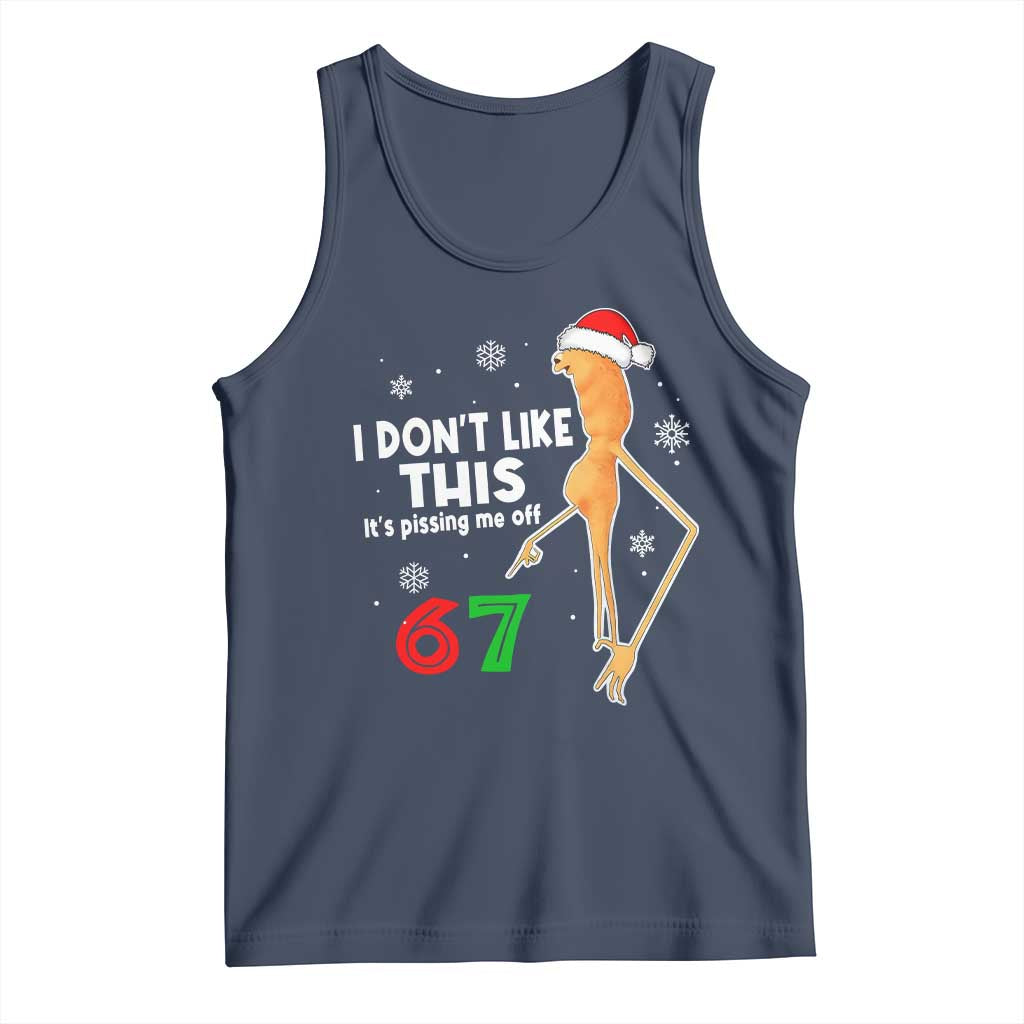 Funny Marcus The Worm 67 Meme Christmas Tank Top I Don't Like This It's Pissing Me Off TS11 Navy Print Your Wear