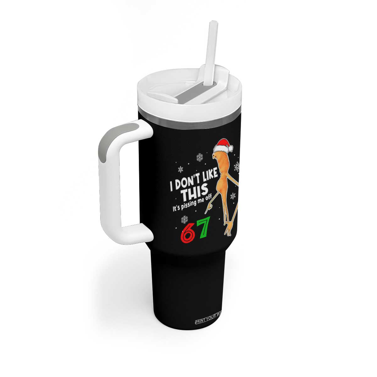 Funny Marcus The Worm 67 Meme Christmas Tumbler With Handle I Don't Like This It's Pissing Me Off TS11 Print Your Wear