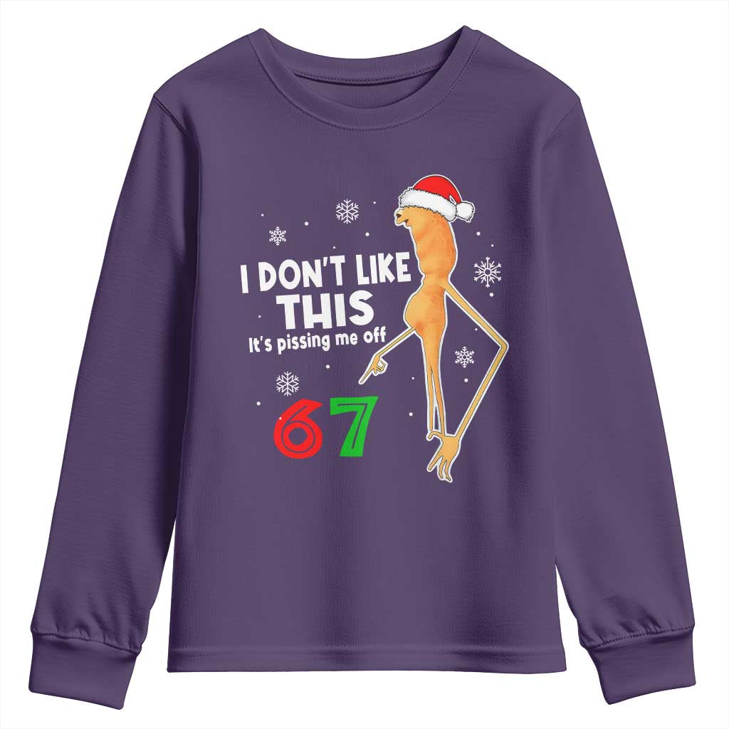Funny Marcus The Worm 67 Meme Christmas Youth Sweatshirt I Don't Like This It's Pissing Me Off TS11 Purple Print Your Wear