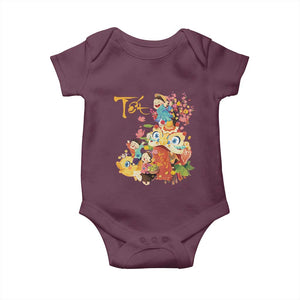 Funny Tet Vietnamese New Year 2025 Viet Holiday Baby Onesie TS11 Maroon Print Your Wear