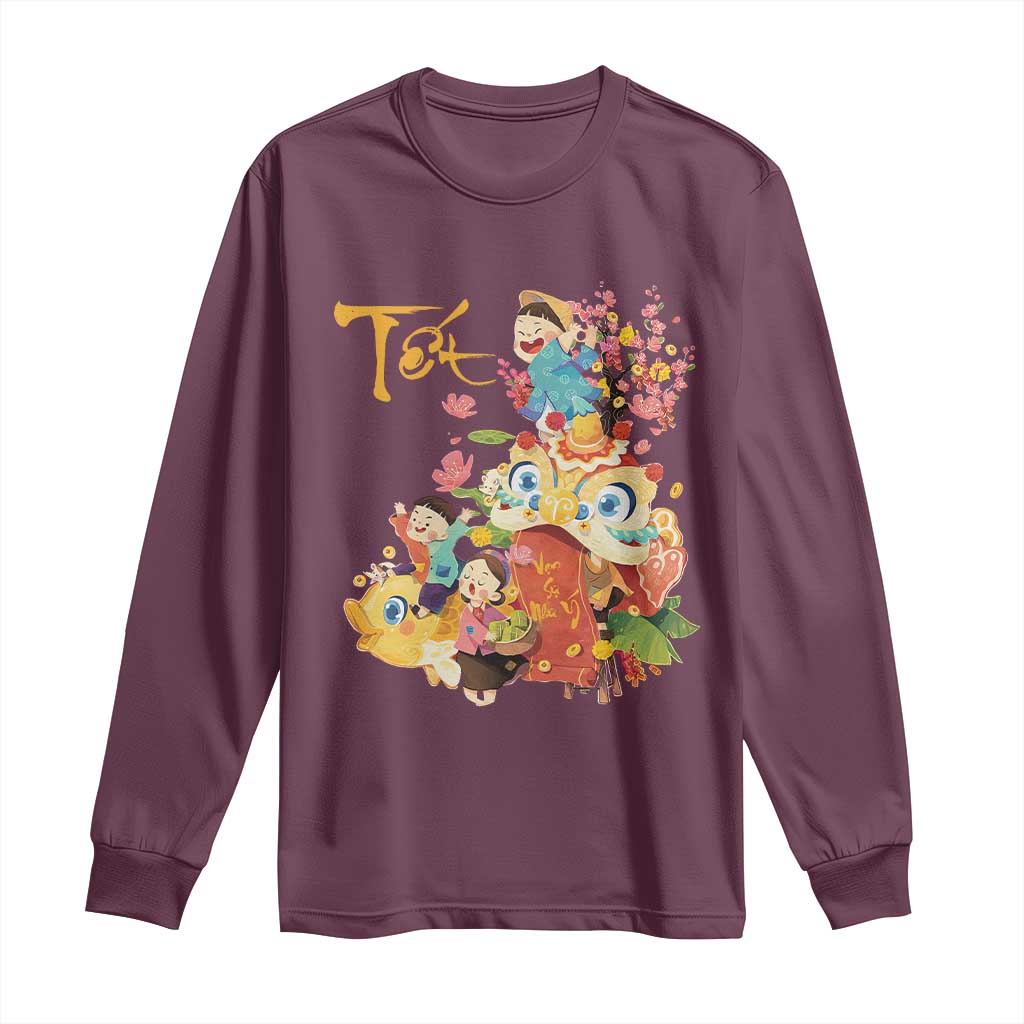 Funny Tet Vietnamese New Year 2025 Viet Holiday Long Sleeve Shirt TS11 Maroon Print Your Wear