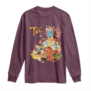 Funny Tet Vietnamese New Year 2025 Viet Holiday Long Sleeve Shirt TS11 Maroon Print Your Wear