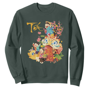Funny Tet Vietnamese New Year 2025 Viet Holiday Sweatshirt TS11 Dark Forest Green Print Your Wear