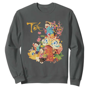 Funny Tet Vietnamese New Year 2025 Viet Holiday Sweatshirt TS11 Dark Heather Print Your Wear
