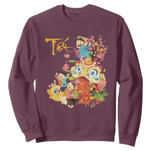 Funny Tet Vietnamese New Year 2025 Viet Holiday Sweatshirt TS11 Maroon Print Your Wear