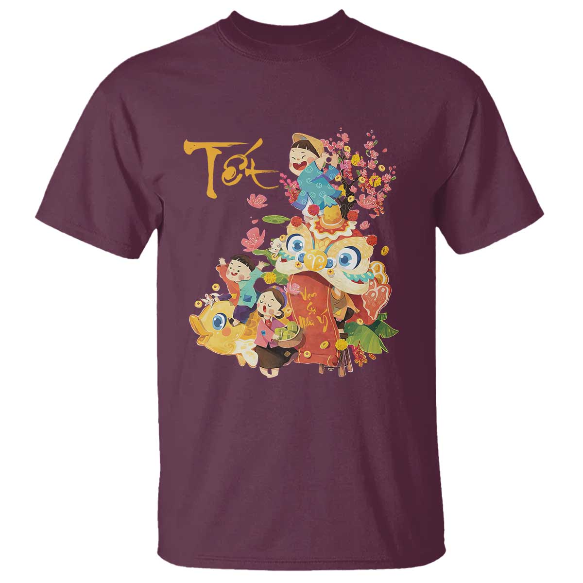 Funny Tet Vietnamese New Year 2025 Viet Holiday T Shirt TS11 Maroon Print Your Wear