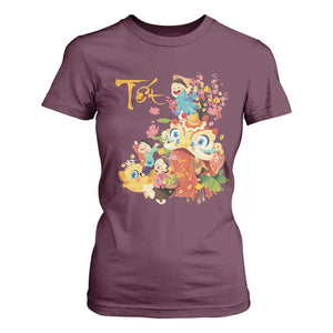 Funny Tet Vietnamese New Year 2025 Viet Holiday T Shirt For Women TS11 Maroon Print Your Wear