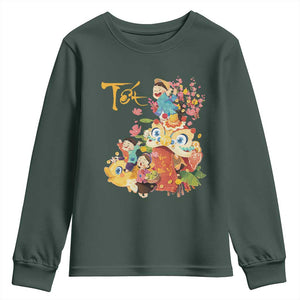 Funny Tet Vietnamese New Year 2025 Viet Holiday Youth Sweatshirt TS11 Dark Forest Green Print Your Wear