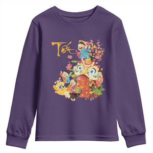 Funny Tet Vietnamese New Year 2025 Viet Holiday Youth Sweatshirt TS11 Purple Print Your Wear