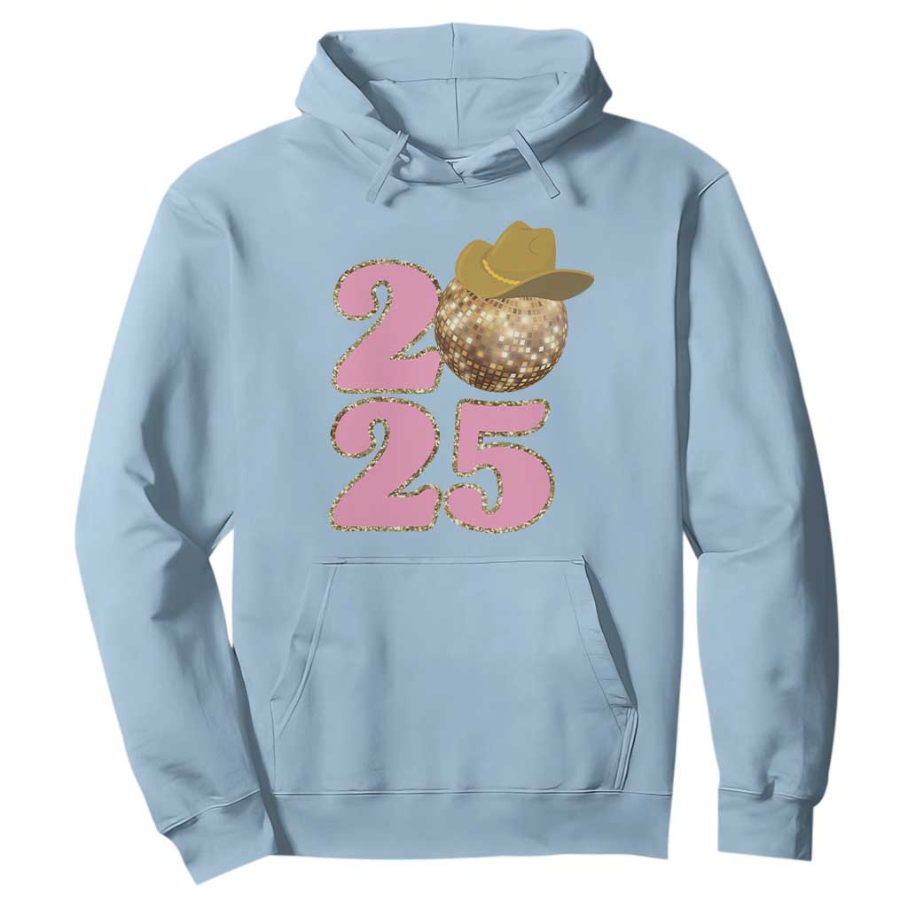 Howdy New Year 2025 Hoodie Happy New Year Sparkling Cowboy Cowgirl TS11 Light Blue Print Your Wear