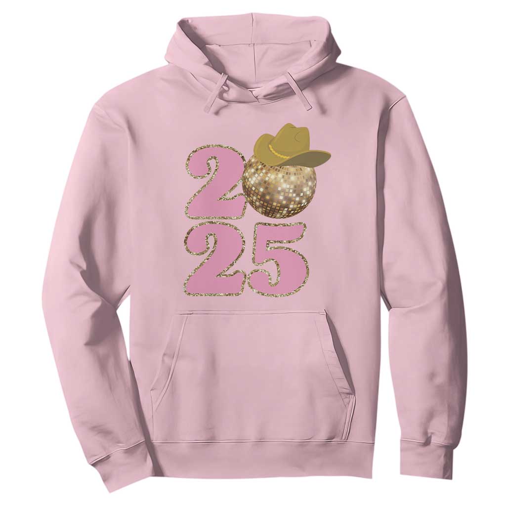 Howdy New Year 2025 Hoodie Happy New Year Sparkling Cowboy Cowgirl TS11 Light Pink Print Your Wear
