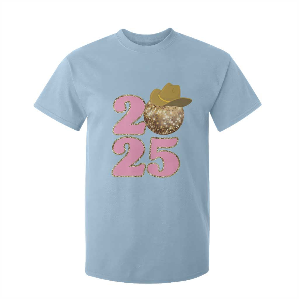 Howdy New Year 2025 T Shirt For Kid Happy New Year Sparkling Cowboy Cowgirl TS11 Light Blue Print Your Wear