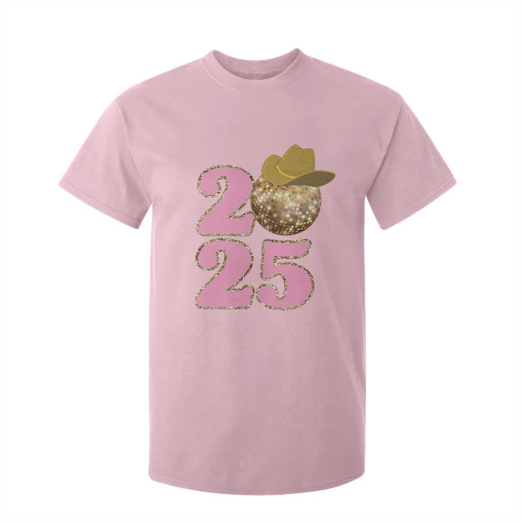 Howdy New Year 2025 T Shirt For Kid Happy New Year Sparkling Cowboy Cowgirl TS11 Light Pink Print Your Wear