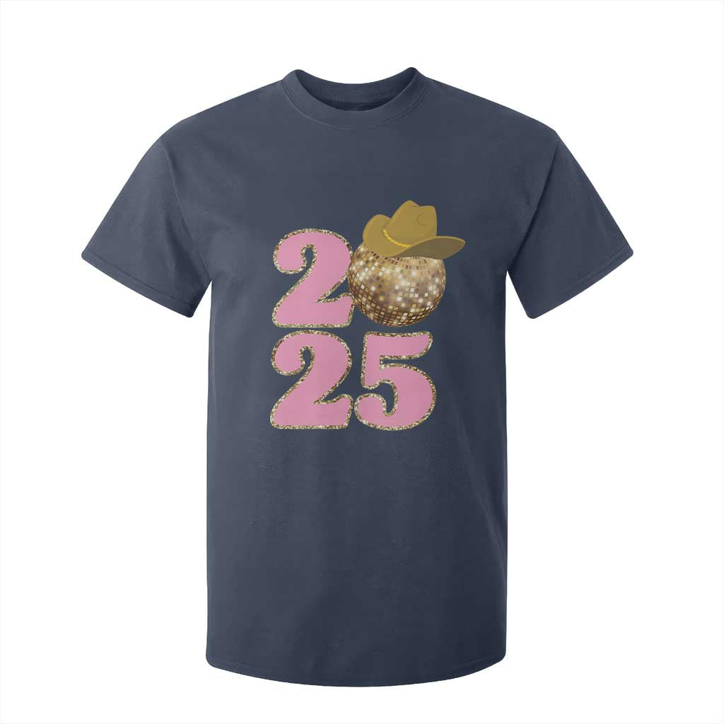 Howdy New Year 2025 T Shirt For Kid Happy New Year Sparkling Cowboy Cowgirl TS11 Navy Print Your Wear