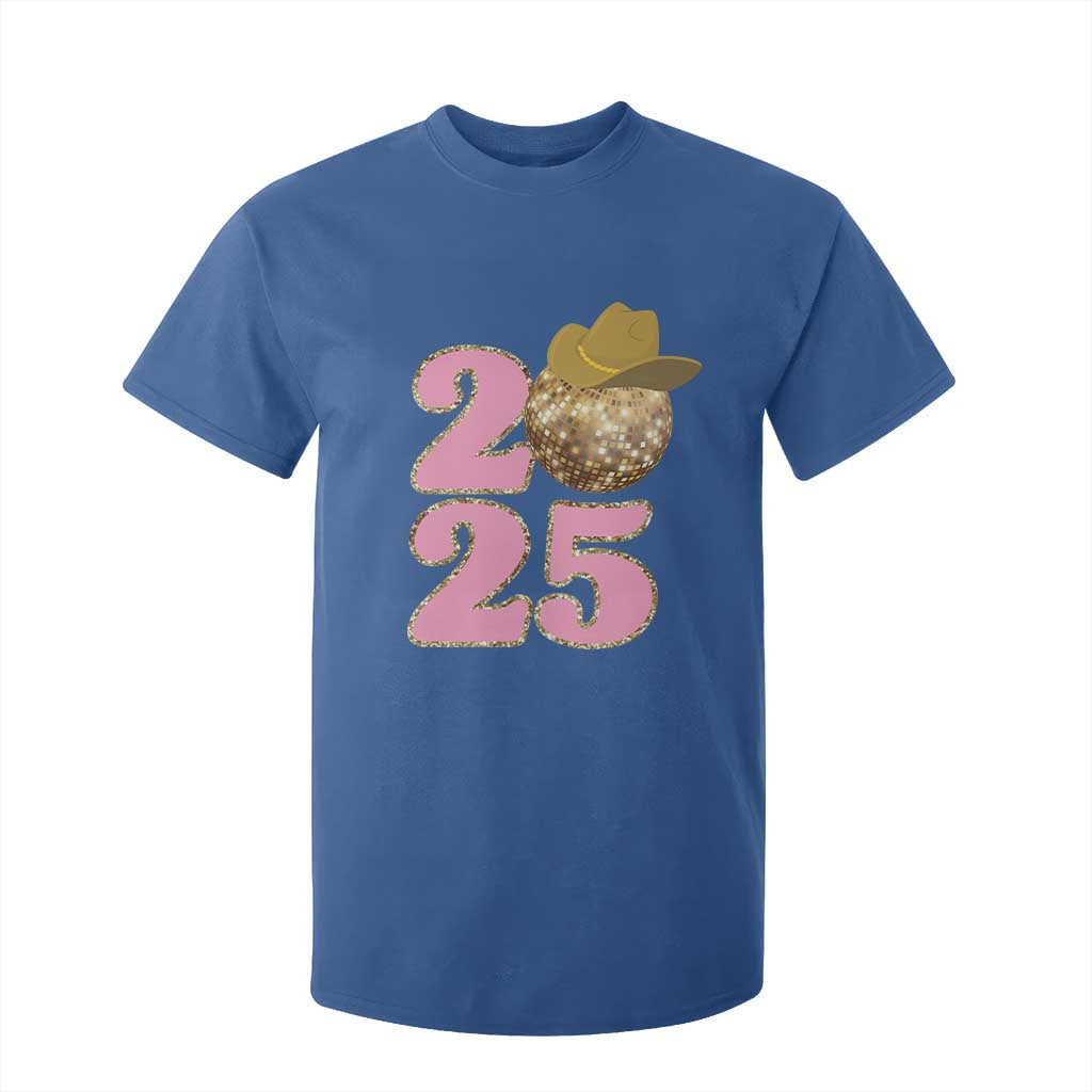 Howdy New Year 2025 T Shirt For Kid Happy New Year Sparkling Cowboy Cowgirl TS11 Royal Blue Print Your Wear