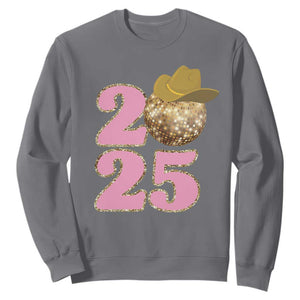 Howdy New Year 2025 Sweatshirt Happy New Year Sparkling Cowboy Cowgirl TS11 Charcoal Print Your Wear