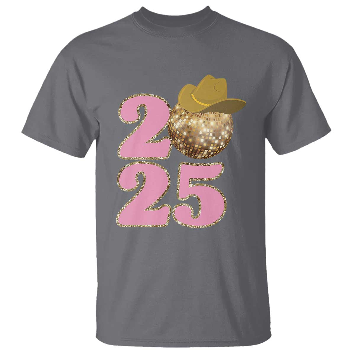 Howdy New Year 2025 T Shirt Happy New Year Sparkling Cowboy Cowgirl TS11 Charcoal Print Your Wear