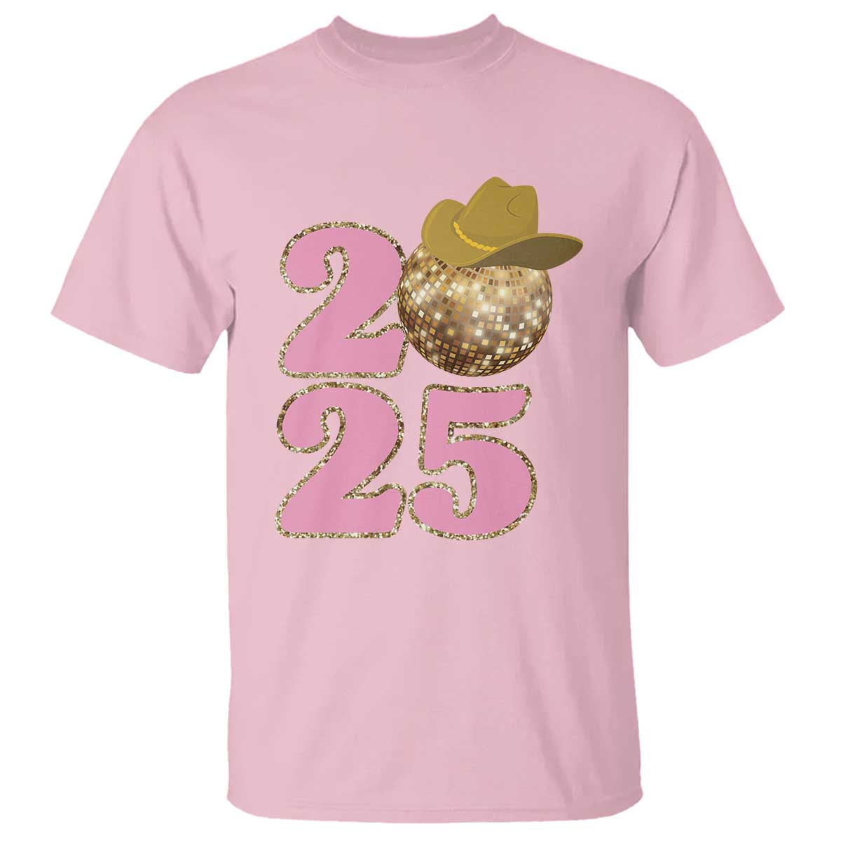 Howdy New Year 2025 T Shirt Happy New Year Sparkling Cowboy Cowgirl TS11 Light Pink Print Your Wear