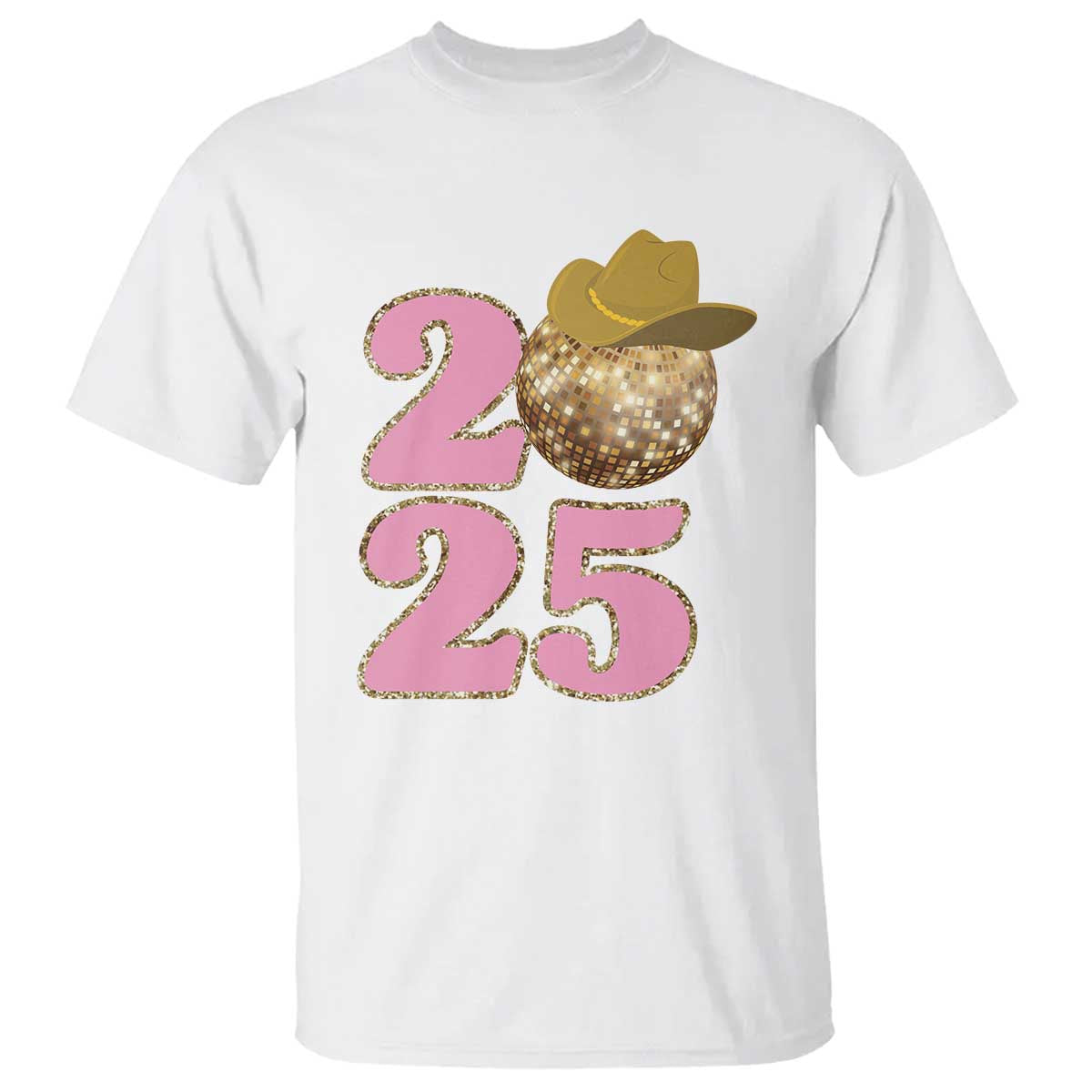 Howdy New Year 2025 T Shirt Happy New Year Sparkling Cowboy Cowgirl TS11 White Print Your Wear