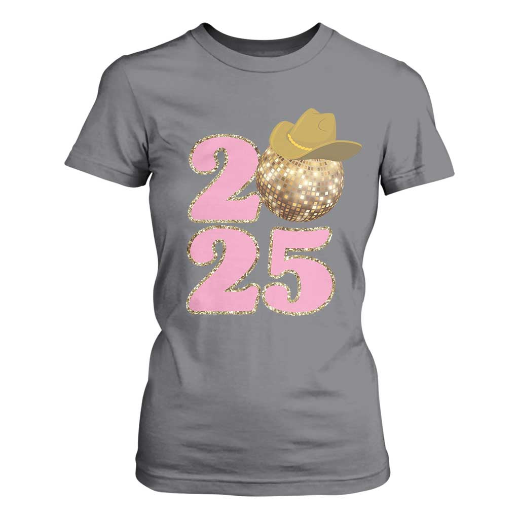 Howdy New Year 2025 T Shirt For Women Happy New Year Sparkling Cowboy Cowgirl TS11 Charcoal Print Your Wear