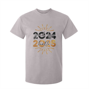 Goodbye 2024 Hello 2025 T Shirt For Kid New Year's Eve Party TS11 Ice Gray Print Your Wear