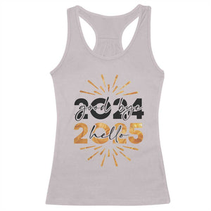 Goodbye 2024 Hello 2025 Racerback Tank Top New Year's Eve Party TS11 Ice Gray Print Your Wear