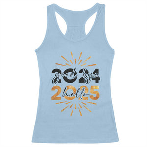 Goodbye 2024 Hello 2025 Racerback Tank Top New Year's Eve Party TS11 Light Blue Print Your Wear