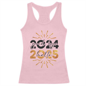 Goodbye 2024 Hello 2025 Racerback Tank Top New Year's Eve Party TS11 Light Pink Print Your Wear
