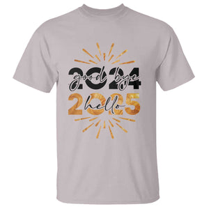 Goodbye 2024 Hello 2025 T Shirt New Year's Eve Party TS11 Ice Gray Print Your Wear
