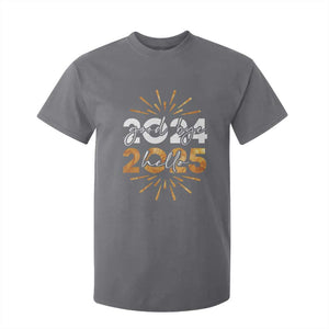 Goodbye 2024 Hello 2025 T Shirt For Kid New Year's Eve Party Fireworks TS11 Charcoal Print Your Wear