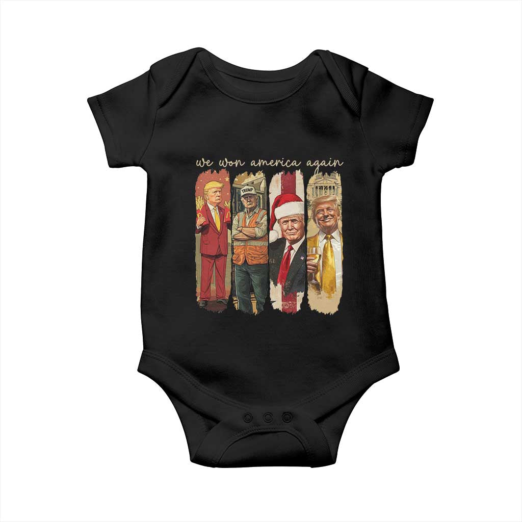 Trump 2024 We Won America Again Baby Onesie TS11 Black Print Your Wear