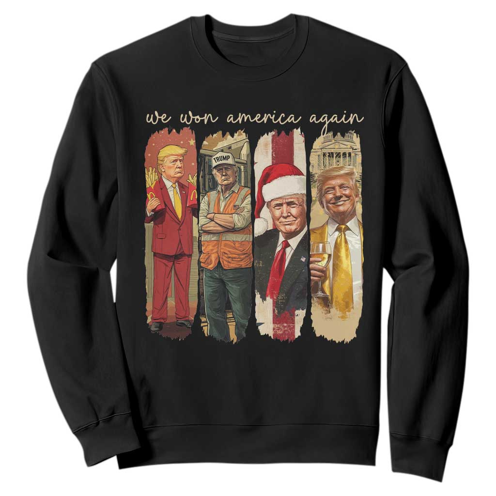 Trump 2024 We Won America Again Sweatshirt TS11 Black Print Your Wear