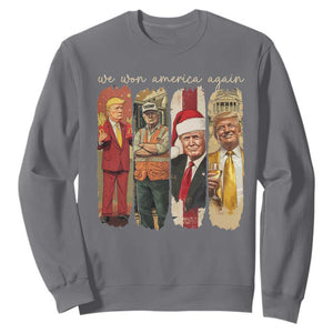 Trump 2024 We Won America Again Sweatshirt TS11 Charcoal Print Your Wear