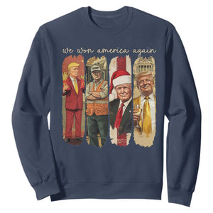 Trump 2024 We Won America Again Sweatshirt TS11 Navy Print Your Wear
