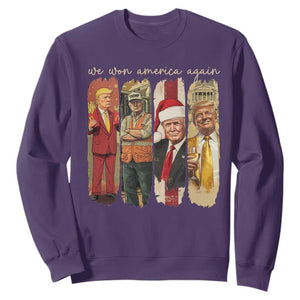 Trump 2024 We Won America Again Sweatshirt TS11 Purple Print Your Wear