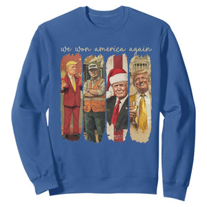 Trump 2024 We Won America Again Sweatshirt TS11 Royal Blue Print Your Wear