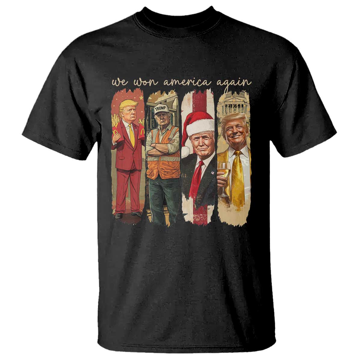 Trump 2024 We Won America Again T Shirt TS11 Black Print Your Wear