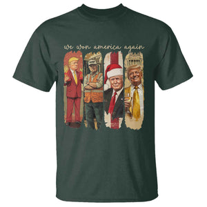 Trump 2024 We Won America Again T Shirt TS11 Dark Forest Green Print Your Wear