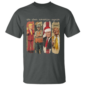 Trump 2024 We Won America Again T Shirt TS11 Dark Heather Print Your Wear