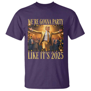 Funny Trump Dance Happy New Year T Shirt We're Gonna Party Like It's 2025 TS11 Purple Print Your Wear